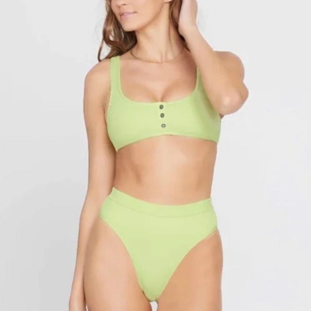 L*Space Bikini Set Robbie Top Frenchi Bottom High Rise Mojito Green